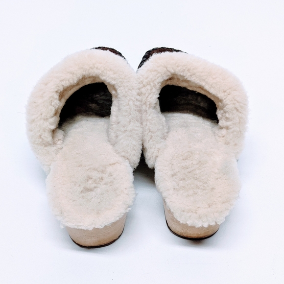 Minnetonka Leather Sheepskin Clogs sz 7 - Picture 3 of 10